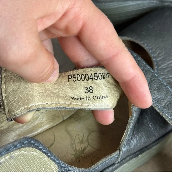 Fly London Yogo Wedge Sandals Leather Gray - Picture 8 of 9